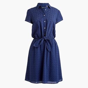 NWT J.Crew Eyelet collated tie front dress